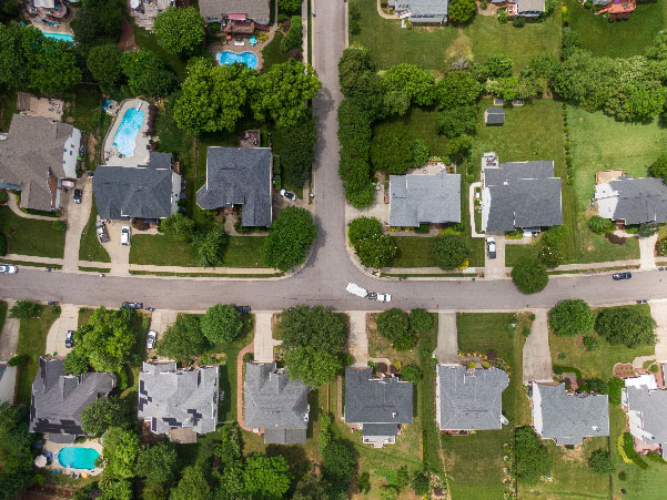 Luxury home aerial view